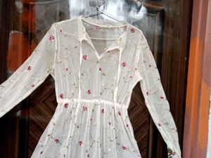 Sheer Embroidered Floral Mini Dress