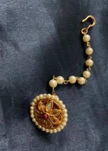 Pearl &amp; Kundan Maang Tikka