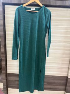 Sparkly Teal Long Sleeve Maxi dress