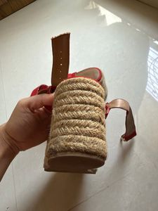H&amp;M Red Espadrille Wedge Sandals