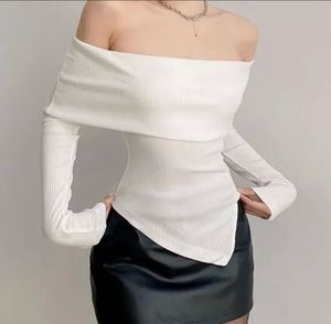 Off-Shoulder Ribbed Asymmetrical Top
