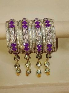 Elegant Purple Stone Bangles