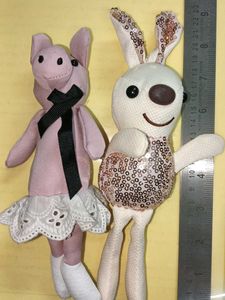 Cute Pig & Bunny Plush bag tags