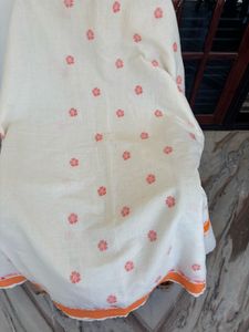 Elegant Kerala Saree with Orange Border
