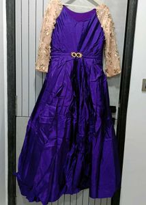 Beautifully Combination Peach Purple Gown