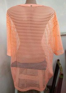 Sheer Mesh Oversized Tunic Top