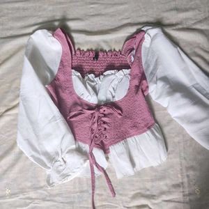 Corset Puff Sleeve Bustier Cute Top