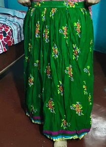 Green Floral Print Fabric