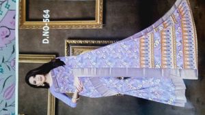 Beautiful Party Wear Lavander Silk Saree