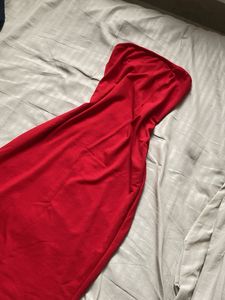 Red Strapless Maxi Dress