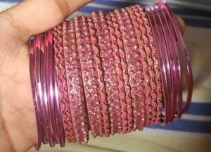 Sparkling Pink Bangles Set