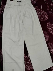 Cream Wide Leg Palazzo Pants