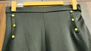 Stylish Black Pants with Gold Buttons