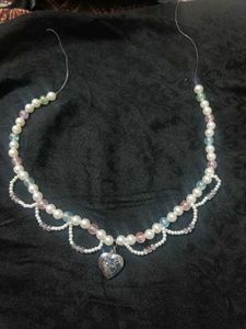 heart and Pearl Beaded Choker