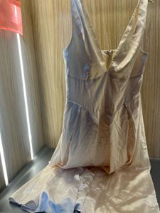 Elegant Cream V-Neck Midi Dress