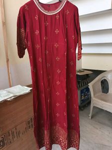 Beautiful Maroon Embroidered Kurta