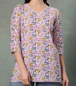 Lavender Floral Print Kurti