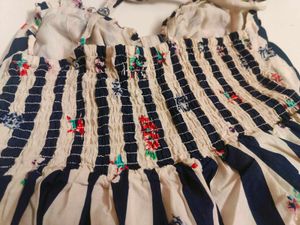 Striped Floral Mini Smocked Sun Dress