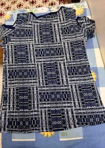 Patterned Cold Shoulder Top