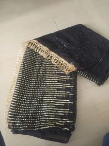 Party Wear Black Sequence Saree