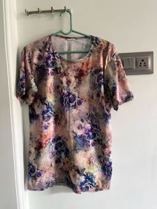 Vibrant Floral Print Swimming T-Shirt