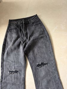 28 waist Distressed Grey Flare Jeans