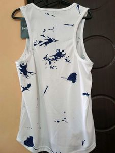 Shein White Abstract Print Tank Top