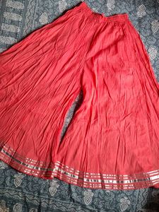 Vibrant Pink Sharara Pants with gota patti