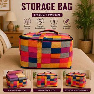🇳🇿💫🎀Vibrant Patchwork Storage Bag