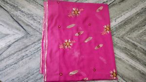 Elegant Pink Embroidered Saree(New)