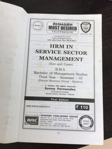 TYBMS Service Sector Management HRM Book