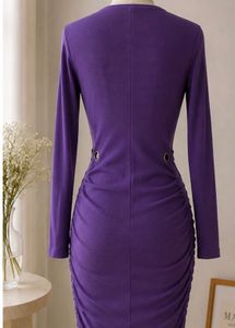 Purple Ruched Bodycon Dress