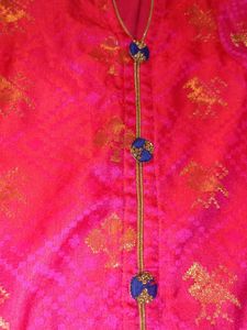 Beautiful Pink Kurta with Gold Print