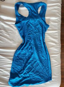 Blue Racerback Mini Bodycon Dress