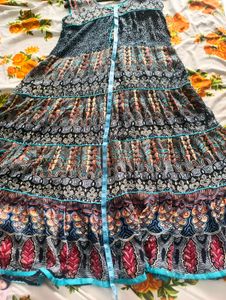 Festive sleevless anarkali kurti