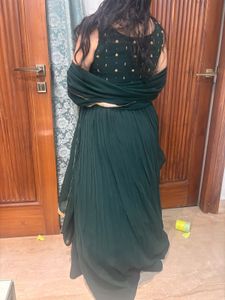 Emerald Green Embroidered Lehenga Set