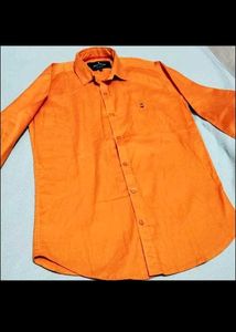 Vibrant Orange Button-Up Shirt