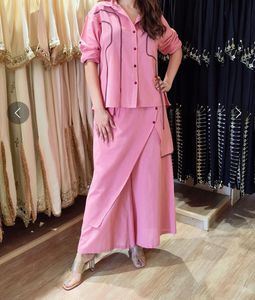 Blush Pink Flap Pant Ribbon Coord Set