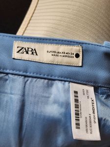 High-Waisted Wide-Leg Blue Trousers