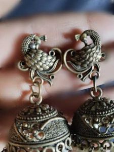 Antique Peacock Jhumka Earrings