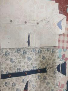 Men's Printed Casual 2half 1full shirt