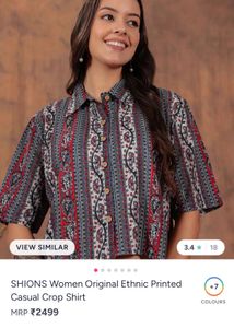 SHIONS Women's Ethnic Crop Shirt