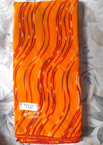 Organge Georgette Saree With Blouse Peice