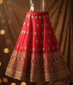 Stunning Red & Gold Embroidered Lehenga Choli
