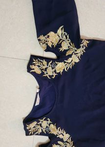 Elegant Navy Maternity Dress