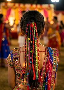 (Garba)Braided Hair Tie with Shells