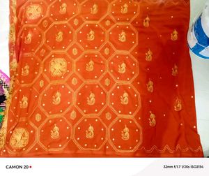 Beautiful Orange Embroidered Saree