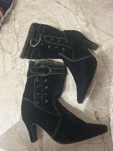 Stylish Black Suede Boots