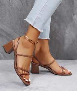 Basic brown strappy heels