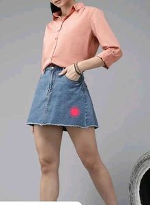 Roadster Peach Solid Casual Shirt